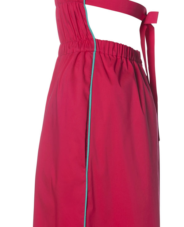 HALTER-NECK POPLIN DRESS