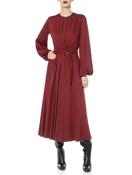 CREPE DRESS WITH SLEEVES