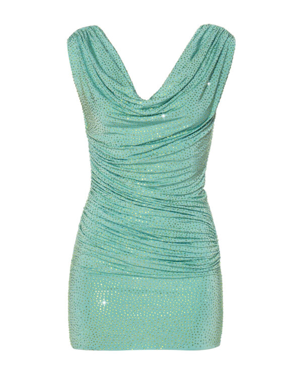 MINI JERSEY DRESS WITH CRYSTALS