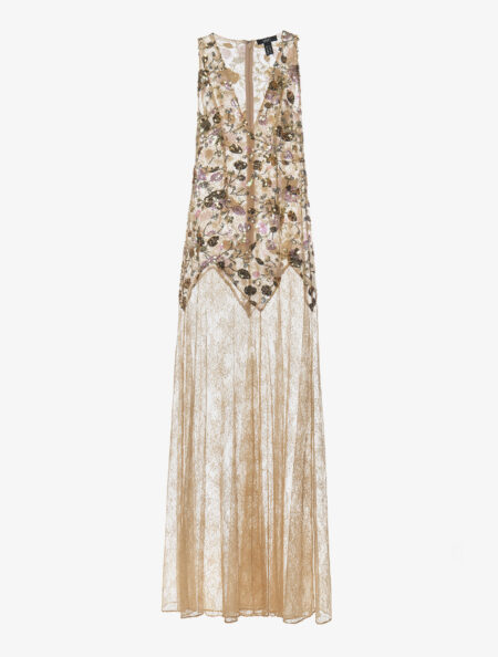 SLEEVELESS MAXI LACE DRESS