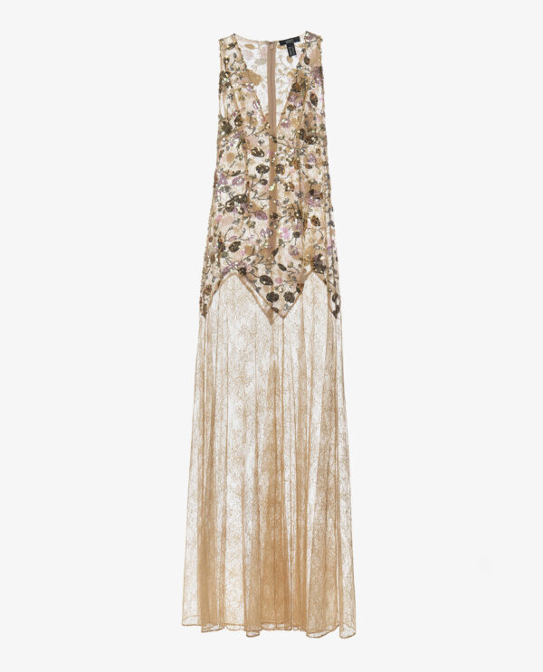 SLEEVELESS MAXI LACE DRESS