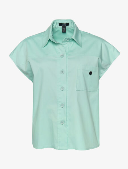 SLEEVELESS POPLIN SHIRT