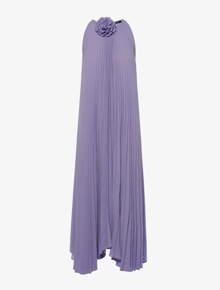 SLEEVELESS ASSYMETRIC PLEATED DRESS