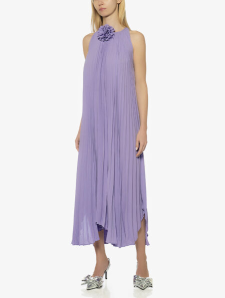 SLEEVELESS ASSYMETRIC PLEATED DRESS