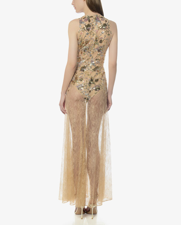 SLEEVELESS MAXI LACE DRESS