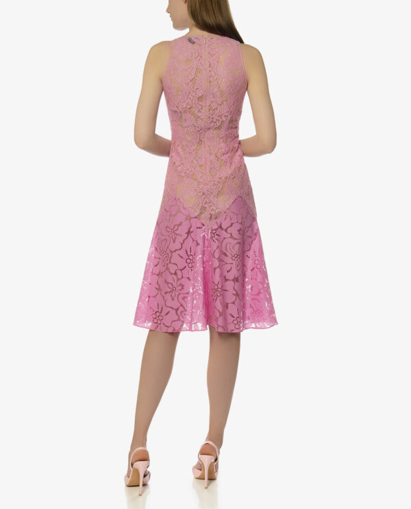 V-NECK MIDI LACE DRESS