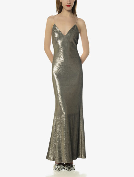 BACKLESS SEQUIN DRESS