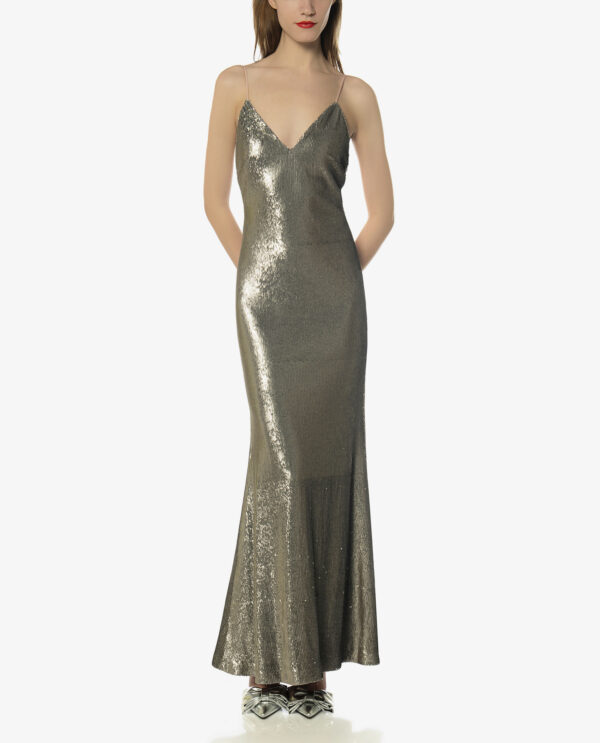 BACKLESS SEQUIN DRESS