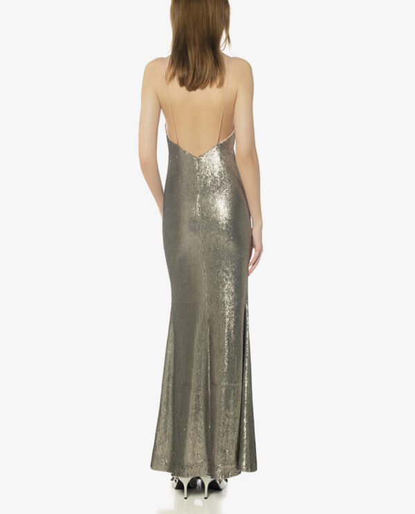 BACKLESS SEQUIN DRESS