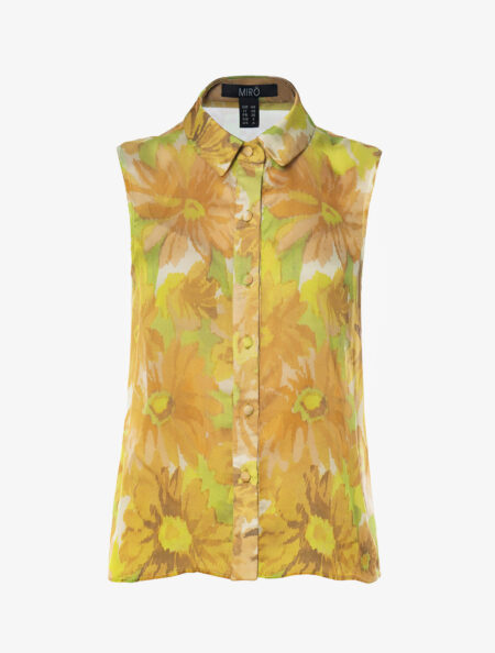 SLEEVELESS SILK SHIRT