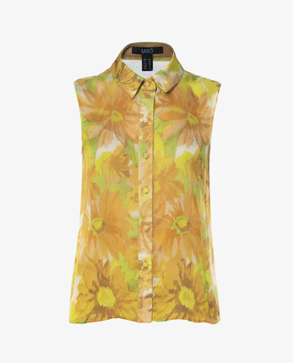 SLEEVELESS SILK SHIRT