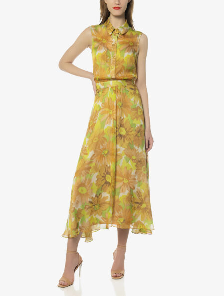 SLEEVELESS SILK SHIRT