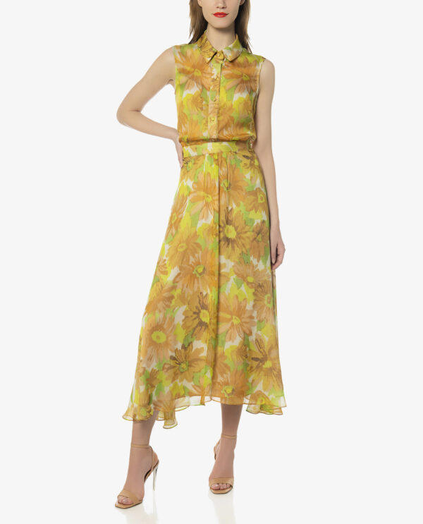 SLEEVELESS SILK SHIRT