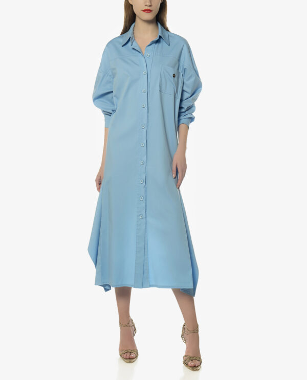 ASSYMETRIC POPLIN DRESS