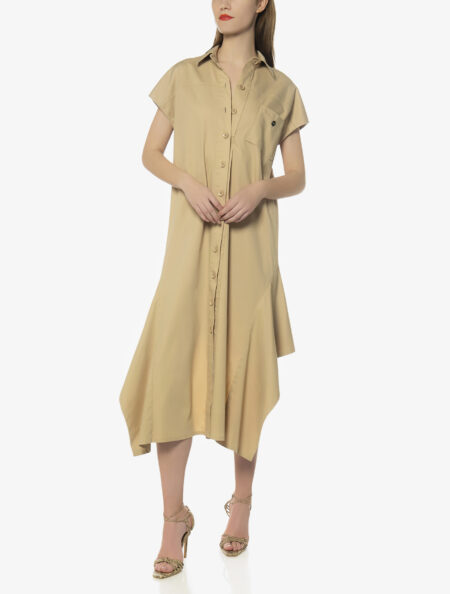 ASSYMETRIC POPLIN DRESS