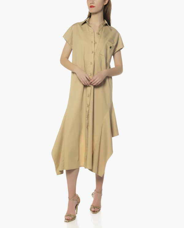 ASSYMETRIC POPLIN DRESS