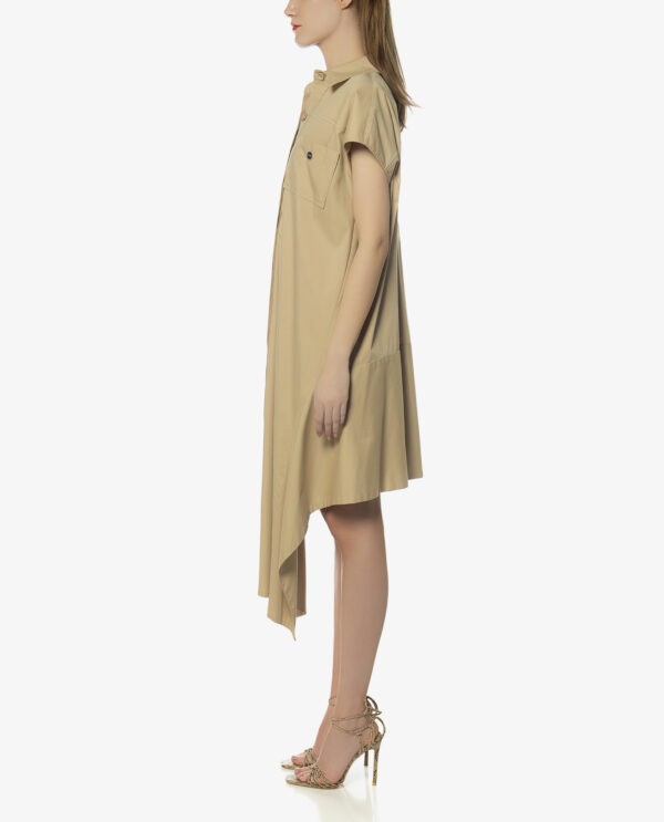 ASSYMETRIC POPLIN DRESS